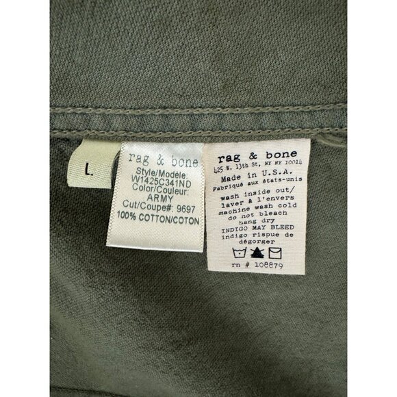 Rag & Bone Chamberlain Army Green Utility Military Jacket Size L Jean Denim - Picture 8 of 9